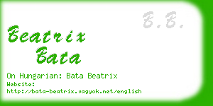 beatrix bata business card